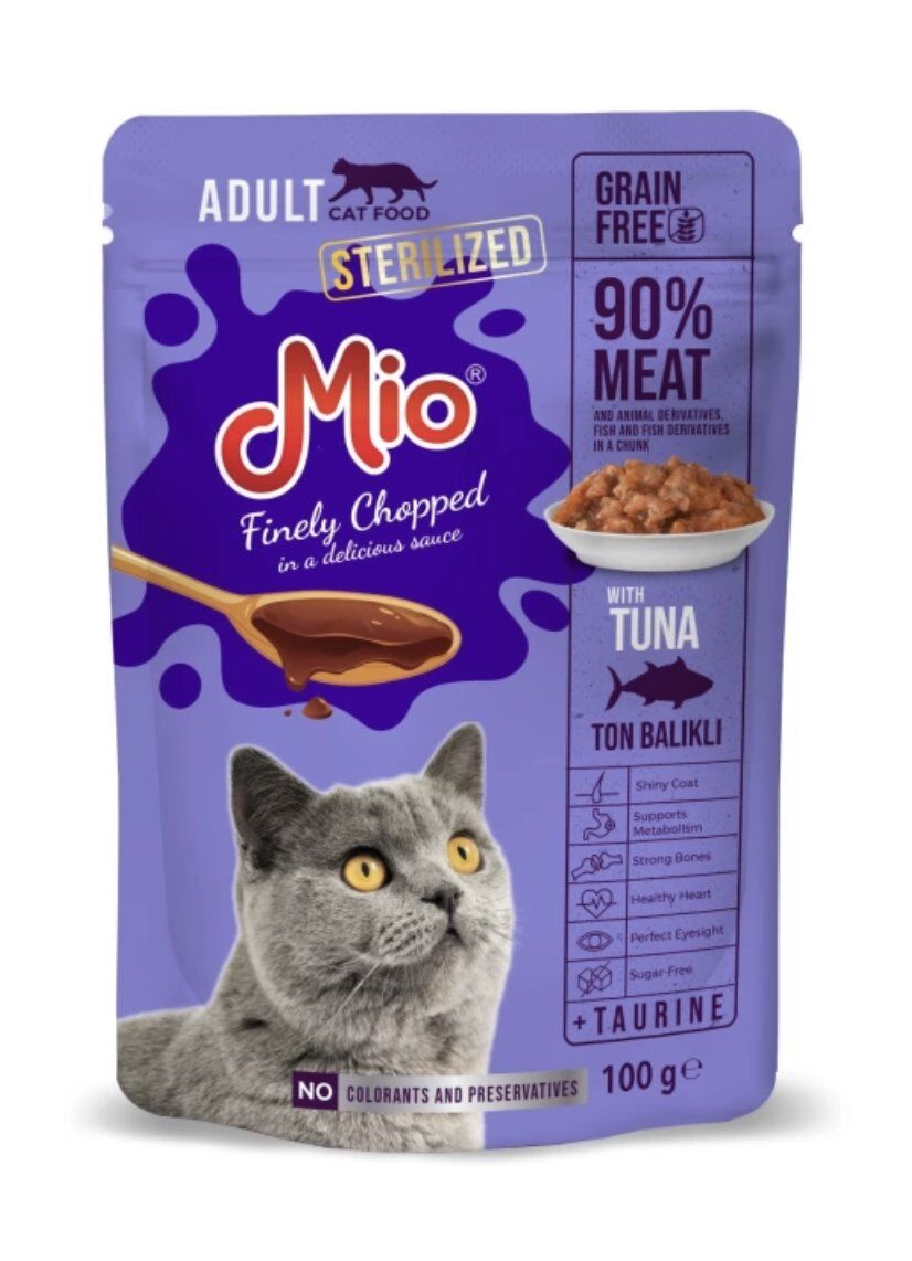 Mio Tuna Etli Kısırlaştırılmış Yetişkin Kedi Yaş Maması 100gr