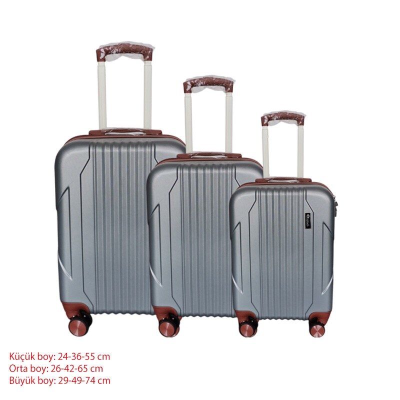 SISUS VALİZ 3 LÜ SET İTHAL GRİ