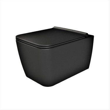 Turkuaz Hera Rimless Asma Klozet Siyah Mat + Kapak