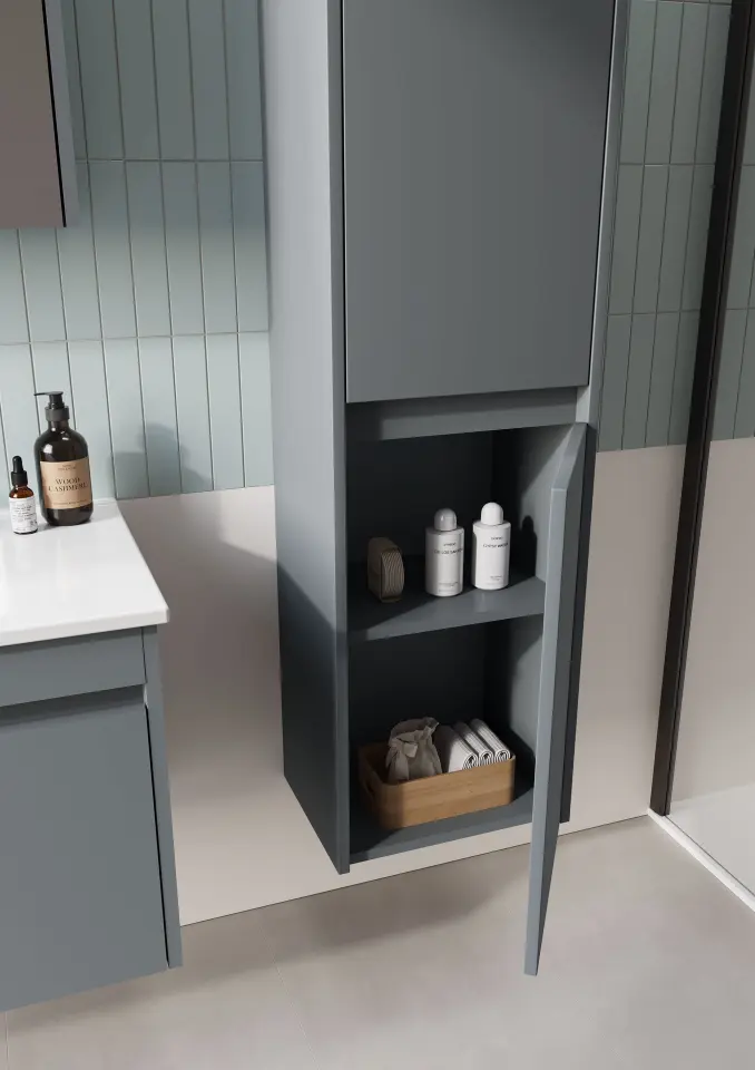 Orka Banyo Dolabı Sıde 85 Cm Mat Antrasit Takım Kapaklı