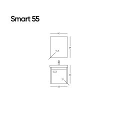 Belinza Banyo Dolabı Smart 55 Cm Antrasit 55X37 Tkm