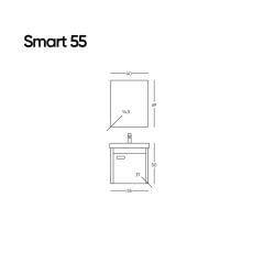 Belinza Banyo Dolabı Smart 55 Cm Antrasit 55X37 Tkm