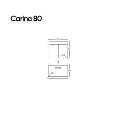 Belinza Banyo Dolabı Carina 80 Cm Antrasit / Beyaz Takım