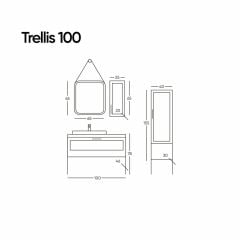 Belinza Banyo Dolabı Trellis 100 Cm Petra  Siyah Tkm