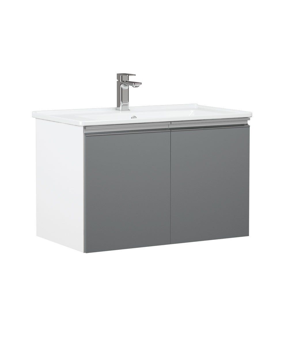 Orka Banyo Dolabı Terme 80 Cm Gri Apliksiz Takım