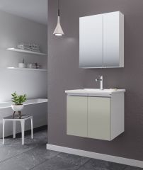 Orka Banyo Dolabı Terme 80 Cm Gri Apliksiz Takım