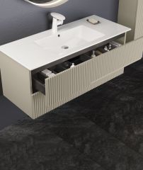 Orka Banyo Dolabı  Moonlıght 120 Cm Mat Vizon Takım