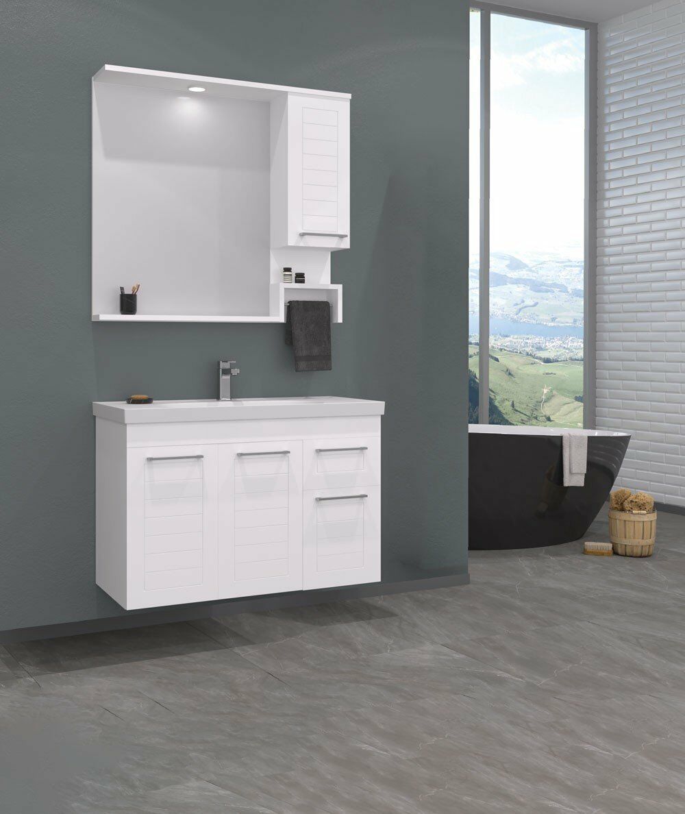 Orka Banyo Dolabı Perge 100 Cm P. Beyaz Tkm