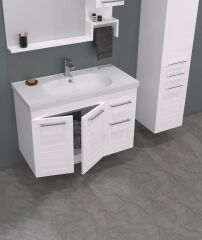 Orka Banyo Dolabı Perge 100 Cm P. Beyaz Tkm