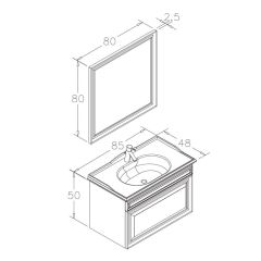 Orka Banyo Dolabı Design 85 Cm Mat Cappucıno Tkm
