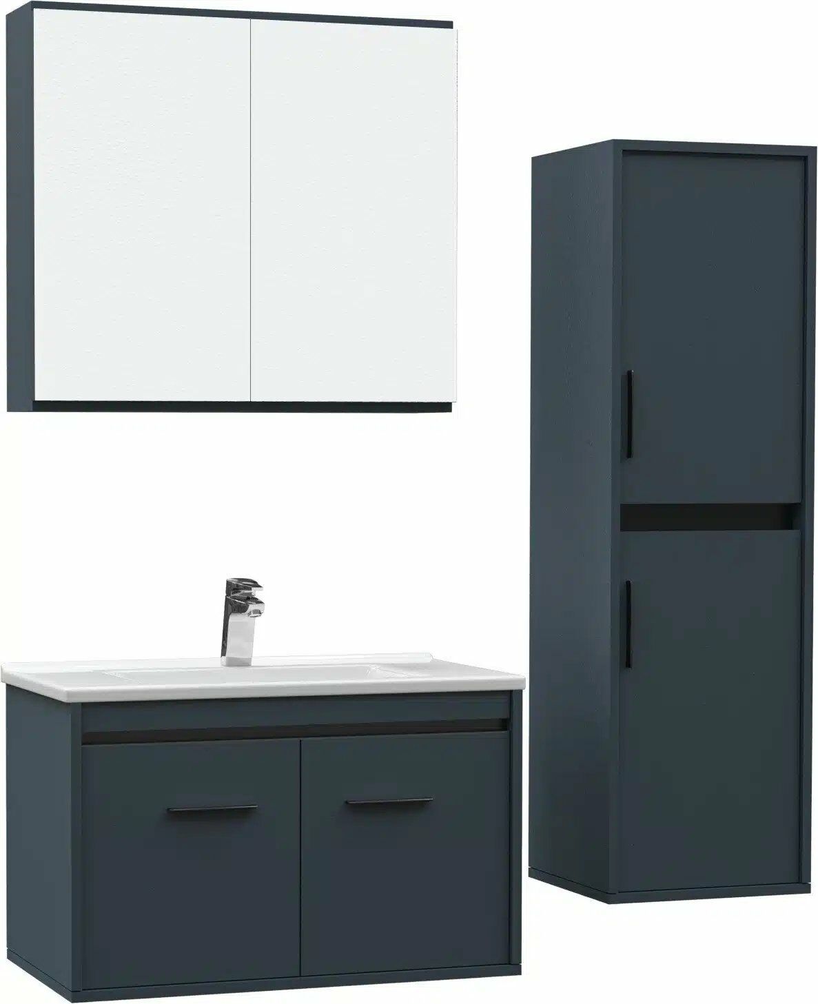 Belinza Maria 80 cm Izlanda Mavisi Banyo Dolabı