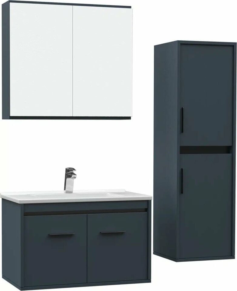 Belinza Maria 80 cm Izlanda Mavisi Banyo Dolabı