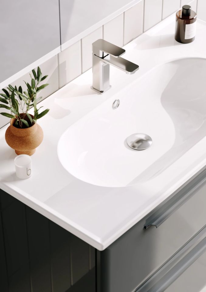 Orka Nuvola 80 CM Antrasit Banyo Dolabı Takım