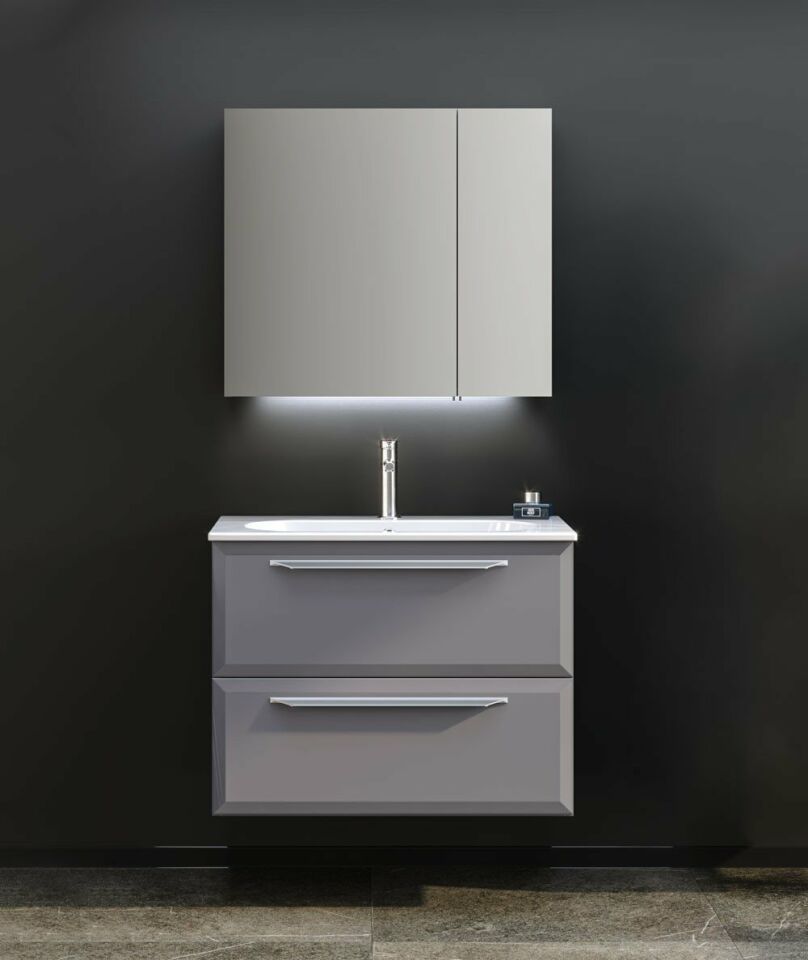 Orka Nuvola 80 CM Antrasit Banyo Dolabı Takım
