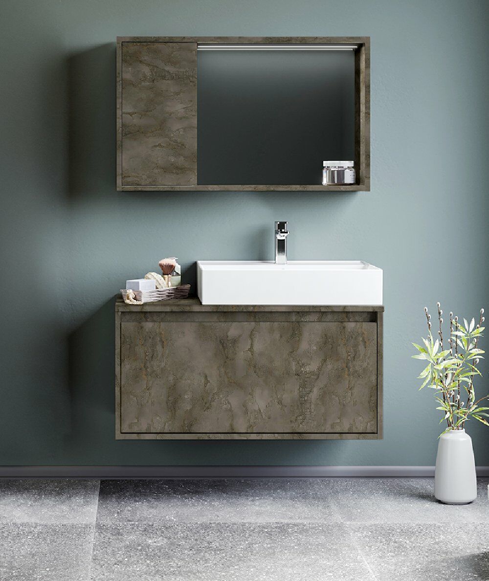 Orka Banyo Dolabı Canada 90 Cm Antrasıt Lvb Sag Irony