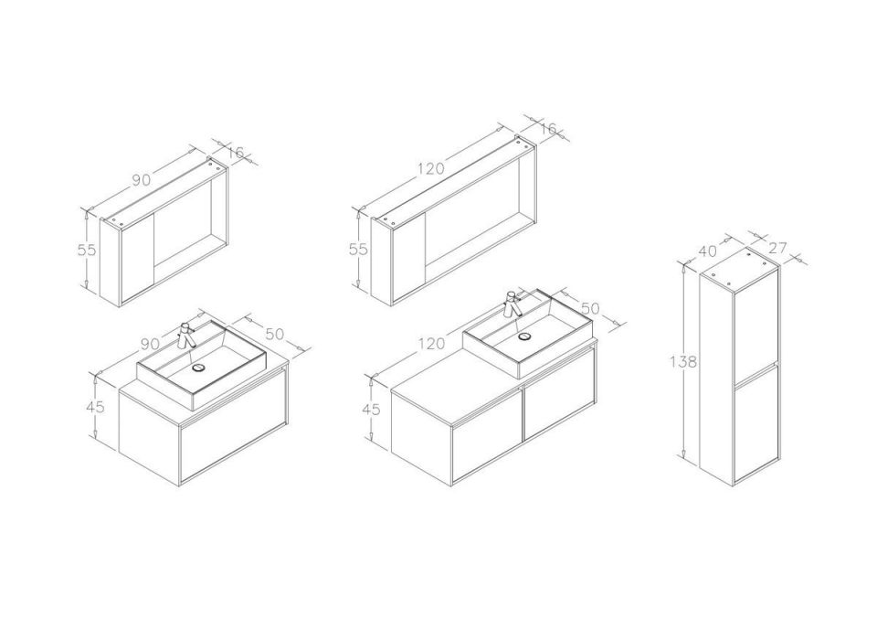 Orka Banyo Dolabı Canada 90 Cm Antrasıt Lvb Sag Irony