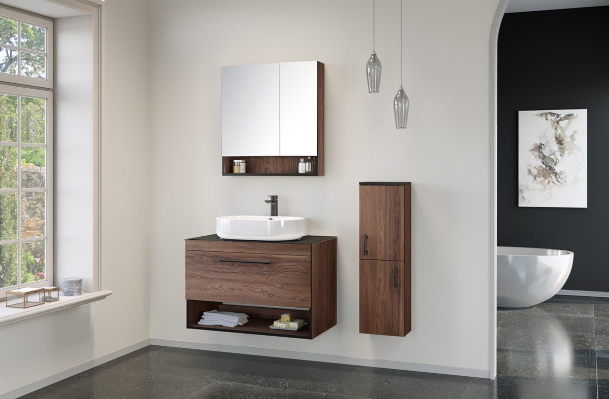 Orka Banyo Dolabı Knıdos 90 Cm Navaro Takım