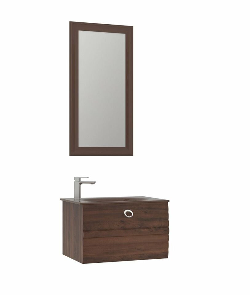 Orka Banyo Dolabı Anzer Ceviz 60 Cm Takım