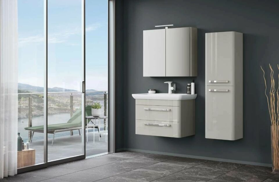 Orka Banyo Dolabı Rose 80 Cm Parl. Gri