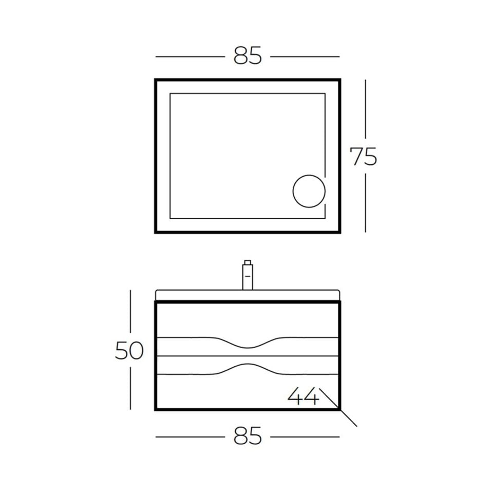 Belinza Banyo Dolabı Savoy 85 Cm  Antrasit Tkm