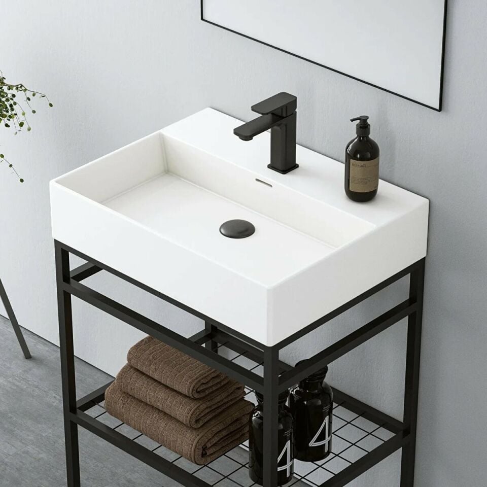 Orka Banyo Dolabı Capetown 60 Cm Takım Beyaz Lavabolu