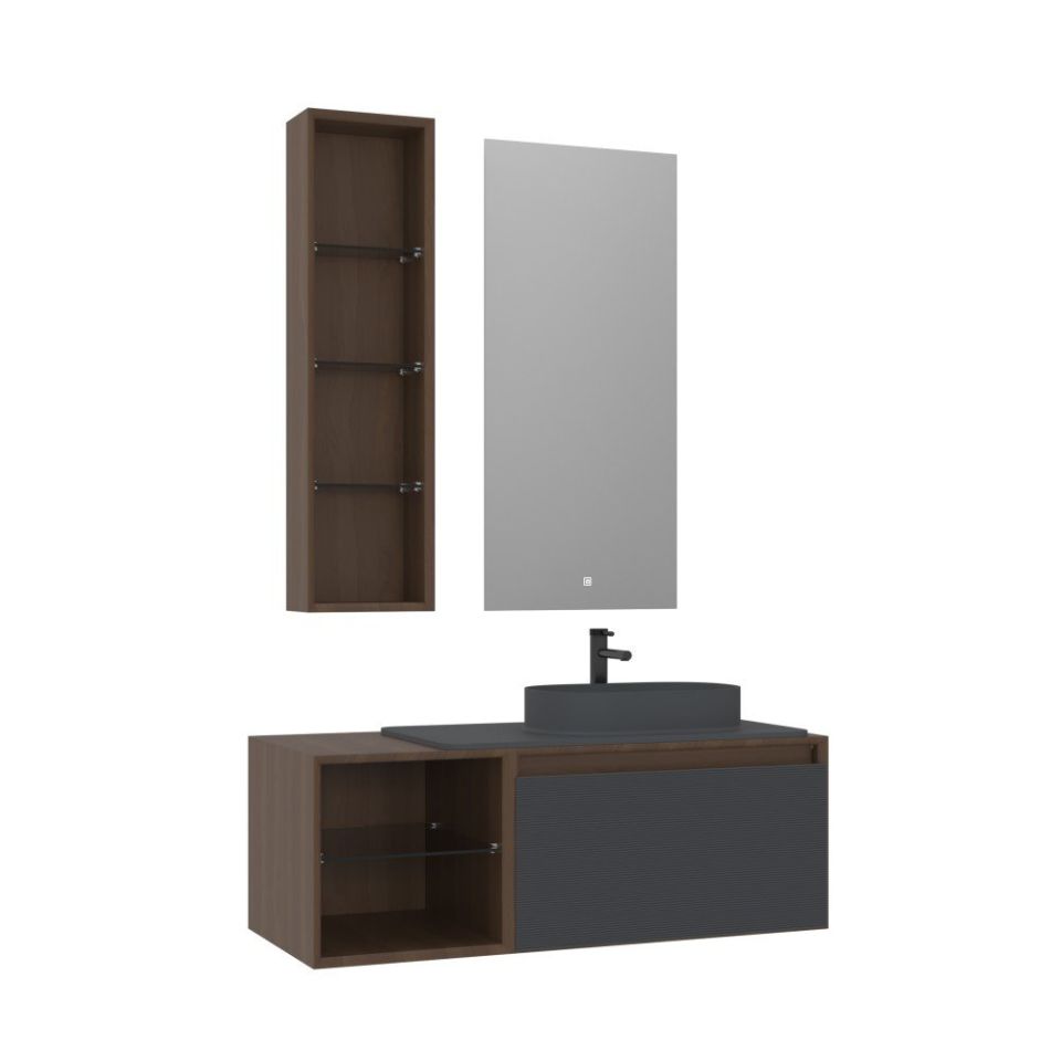Orka Banyo Dolabı Pacıfıc 110 Cm Antrasit Tkm