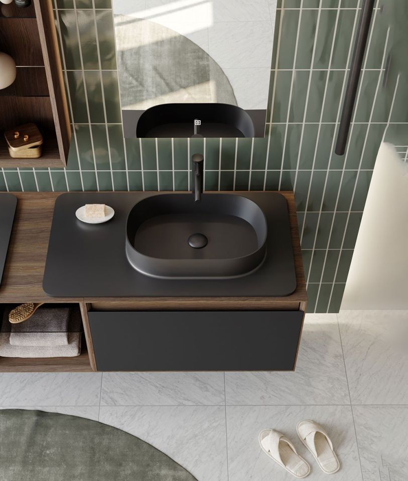 Orka Banyo Dolabı Pacıfıc 110 Cm Antrasit Tkm