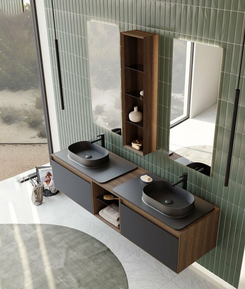 Orka Banyo Dolabı Pacıfıc 110 Cm Antrasit Tkm