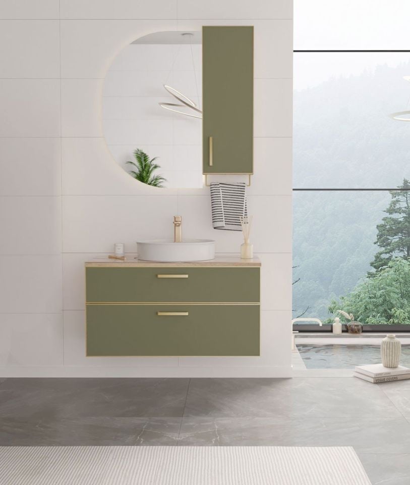 Orka Banyo Dolabı Salerno 95 Tkm Legnano-Sardunya-Altın