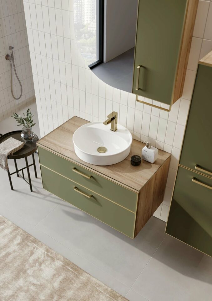 Orka Banyo Dolabı Salerno 95 Tkm Legnano-Sardunya-Altın