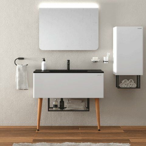 Creavit Zeon 100 Cm Beyaz Banyo Dolabı
