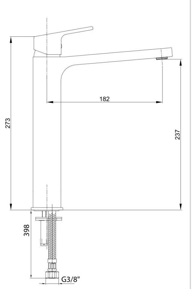 ECA TİERA YÜKSEK TİP LAVABO BATARYASI MAT SİYAH 102188002C1