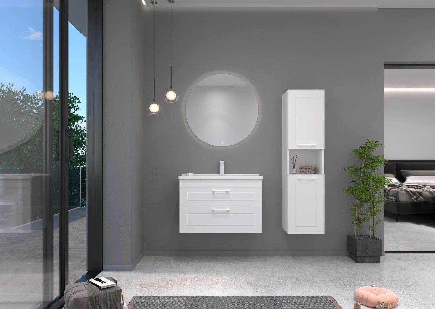 Orka Banyo Dolabı Limpo 80Cm Çekm. M.Byz Membran Tkm