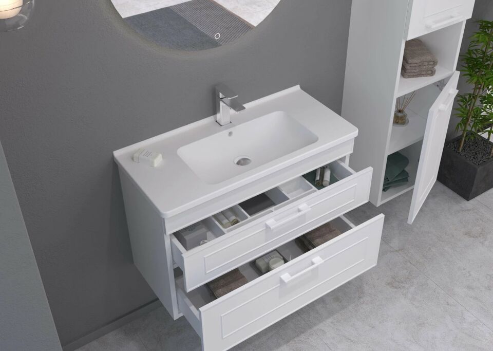 Orka Banyo Dolabı Limpo 80Cm Çekm. M.Byz Membran Tkm