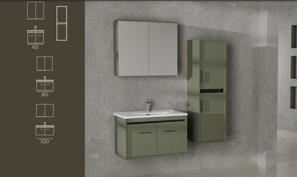 Belinza Maria 80 Cm Sardunya Banyo Dolabı