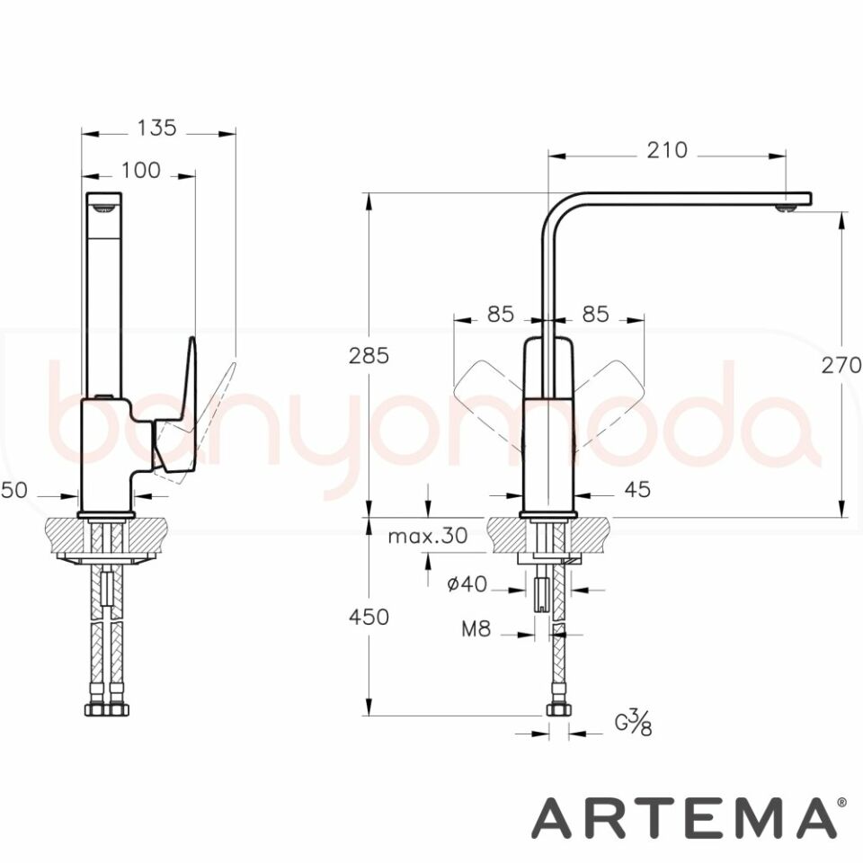 Artema Root Square Evye Bataryası A42753