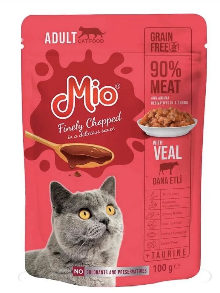 Mio Pouch Dana Etli Yetişkin Kedi Maması 100 gr