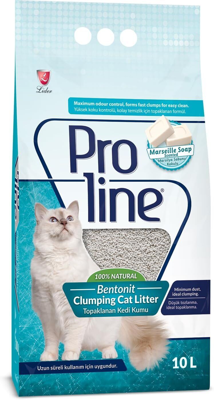 Proline Marsilya Sabunlu Topaklanan Bentonit Kedi Kumu 10LT