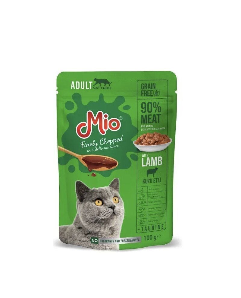 Mio Pouch Kuzu Etli Yaş Kedi Maması 100GR