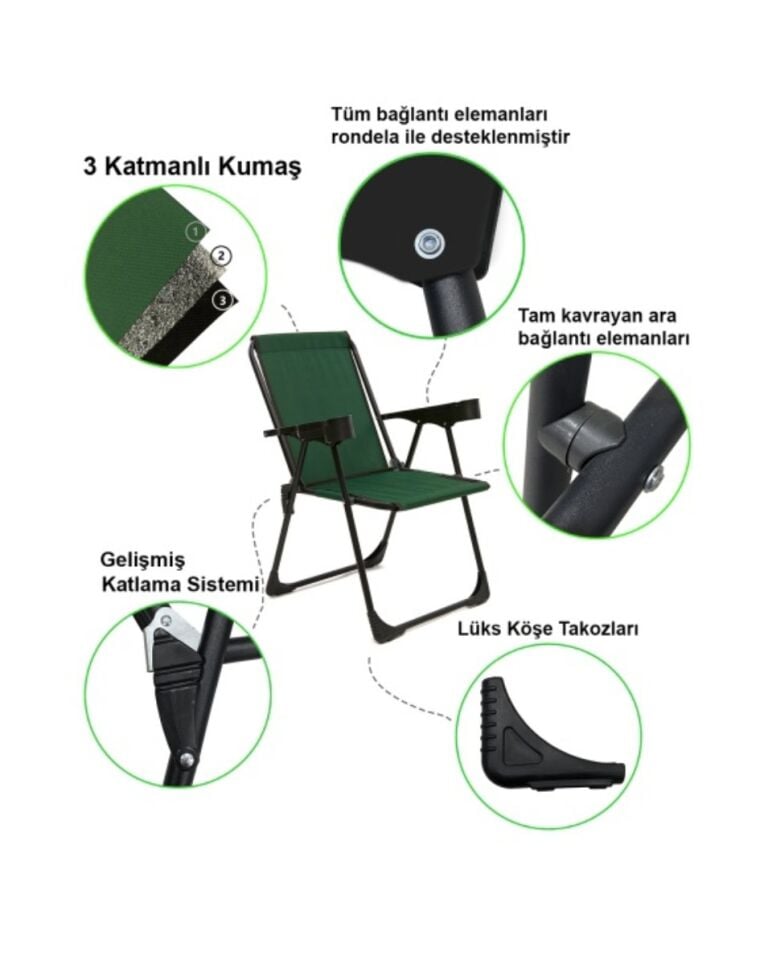 Romee Rejisör Pro 19003 Katlanabilir Kamp Sandalyesi – Dayanıklı, Konforlu ve Taşınabilir