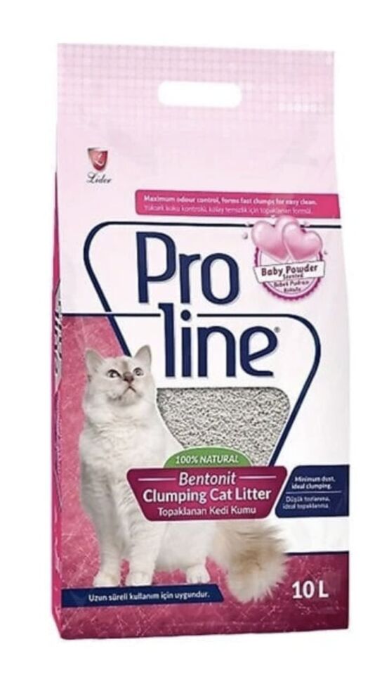 Proline Kalın Taneli Pudralı Kedi Kumu 10LT – Yüksek Emicilik, Etkili Koku Kontrolü