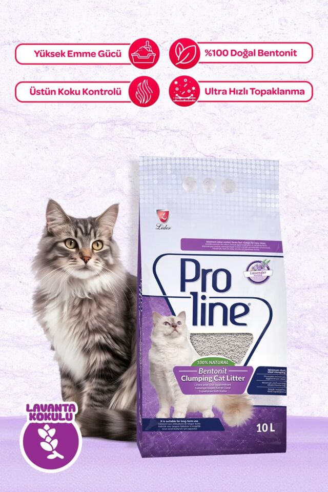 Proline Lavanta Kokulu Kedi Kumu 10LT – Ferahlık ve Temizlik Bir Arada