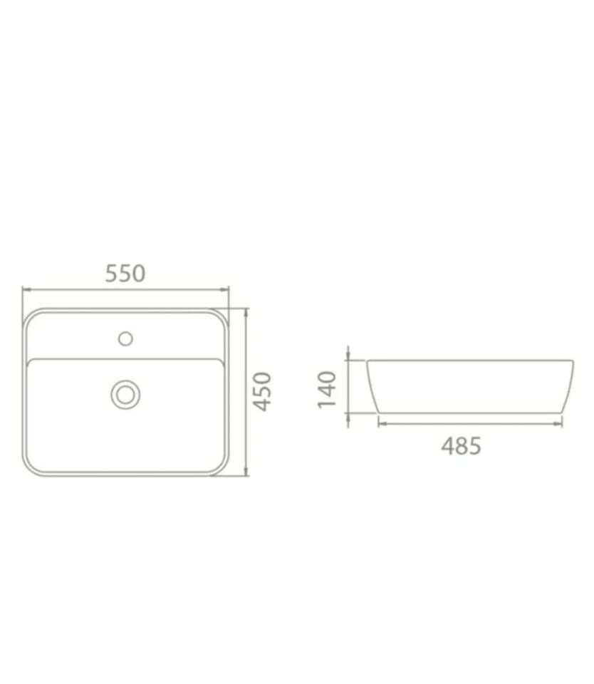 TURKUAZ Cerastyle One 55 x 45 cm Tezgah Üstü Çanak Lavabo – Modern ve Fonksiyonel Tasarım