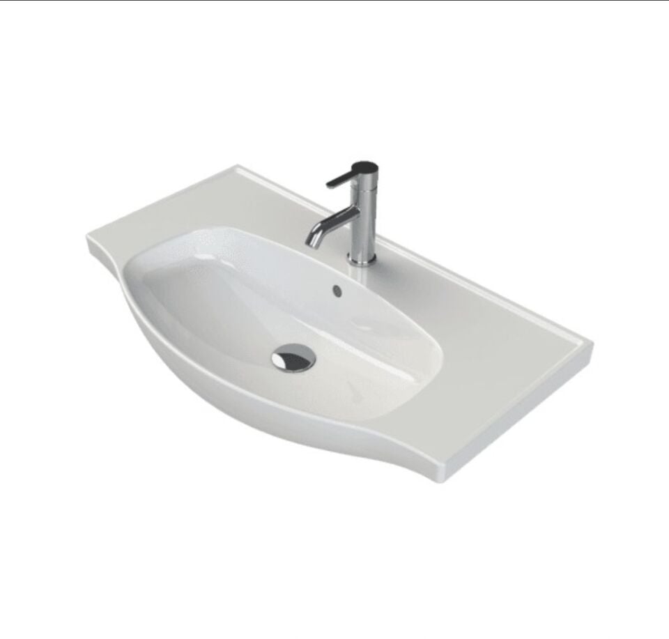 Turkuaz Cerastyle Lila 80x45 cm Beyaz Etajerli Lavabo – Fonksiyonel ve Şık Banyolar İçin İdeal Seçim