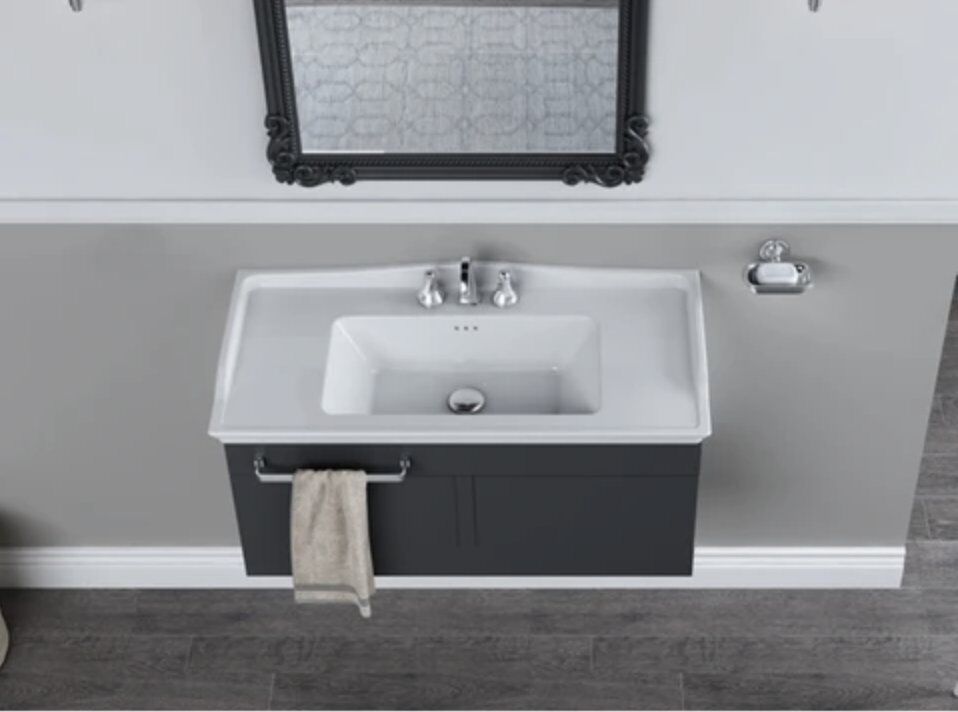 Turkuaz Cerastyle Kapadokya 80 cm Etajerli Lavabo 036300-U – Zarif ve Kullanışlı Tasarım