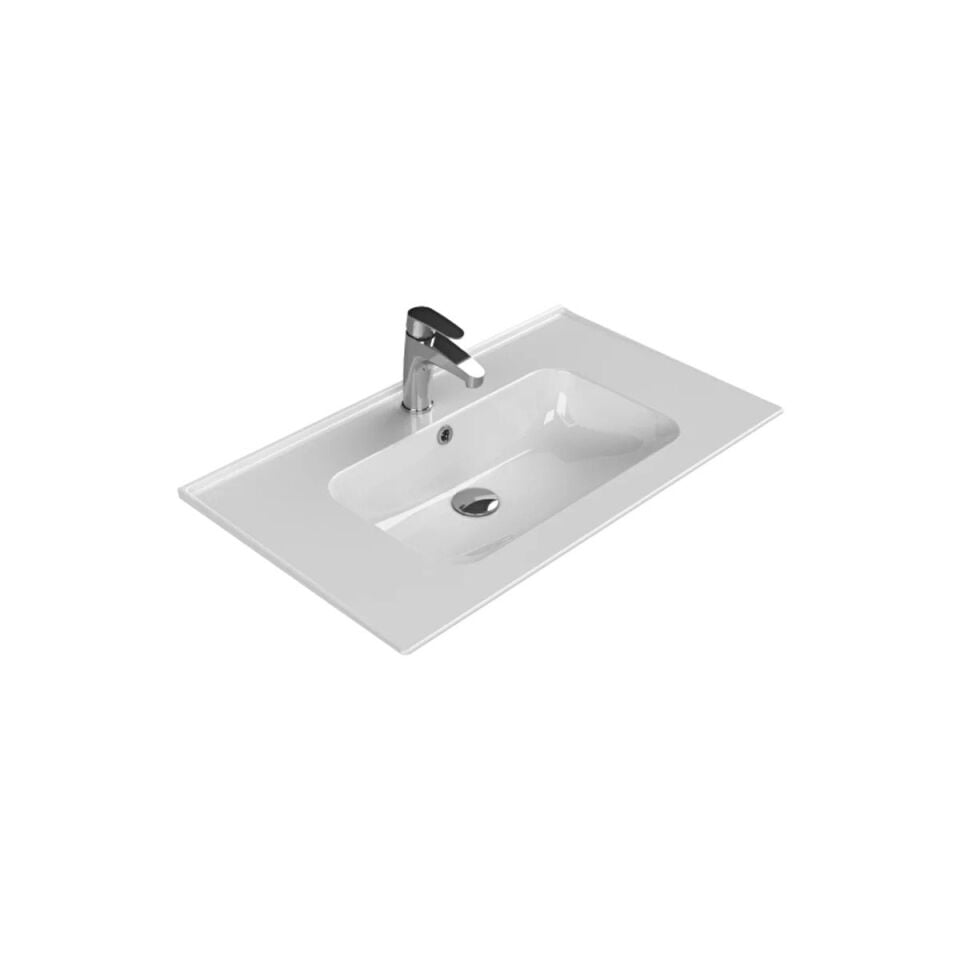 Turkuaz Blue Etajer Uyumlu Lavabo 80x47 cm – Şık, Geniş ve Fonksiyonel Kullanım