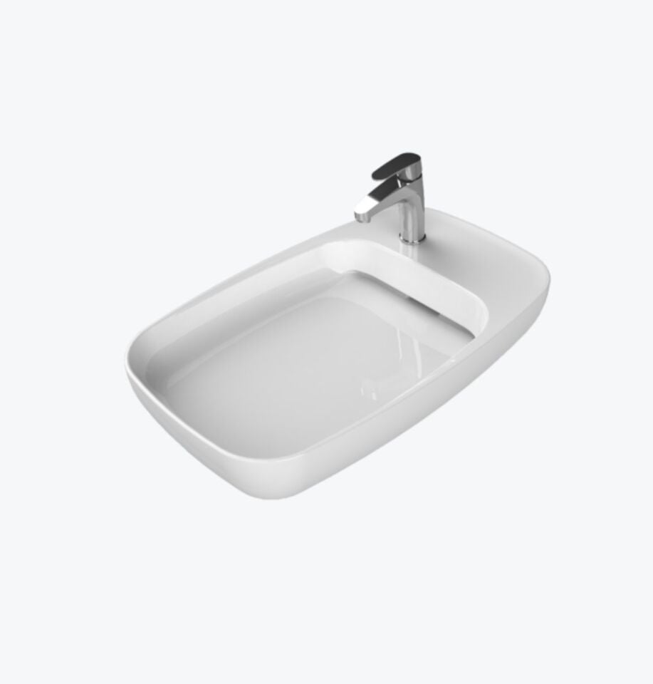 TURKUAZ Nova Lavabo 70x42 cm Gizli Sifonlu – Mat Gri - 4 Renk Seçeneğiyle