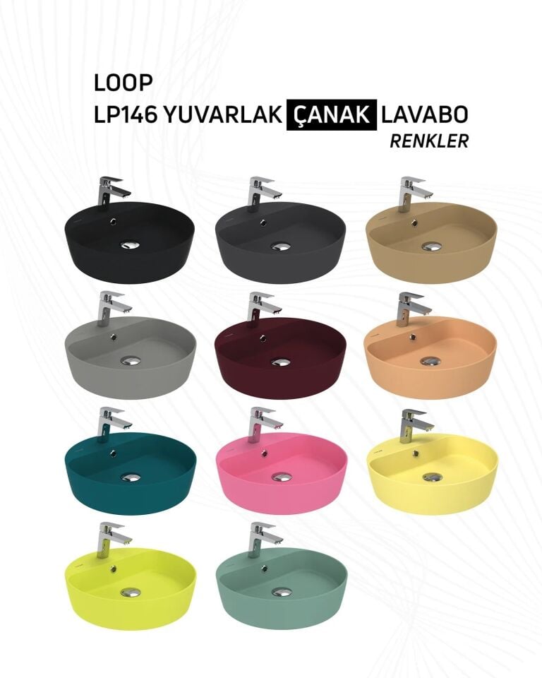 Creavit Loop 45 cm Extra Mint Masa Üstü Çanak Lavabo LP145
