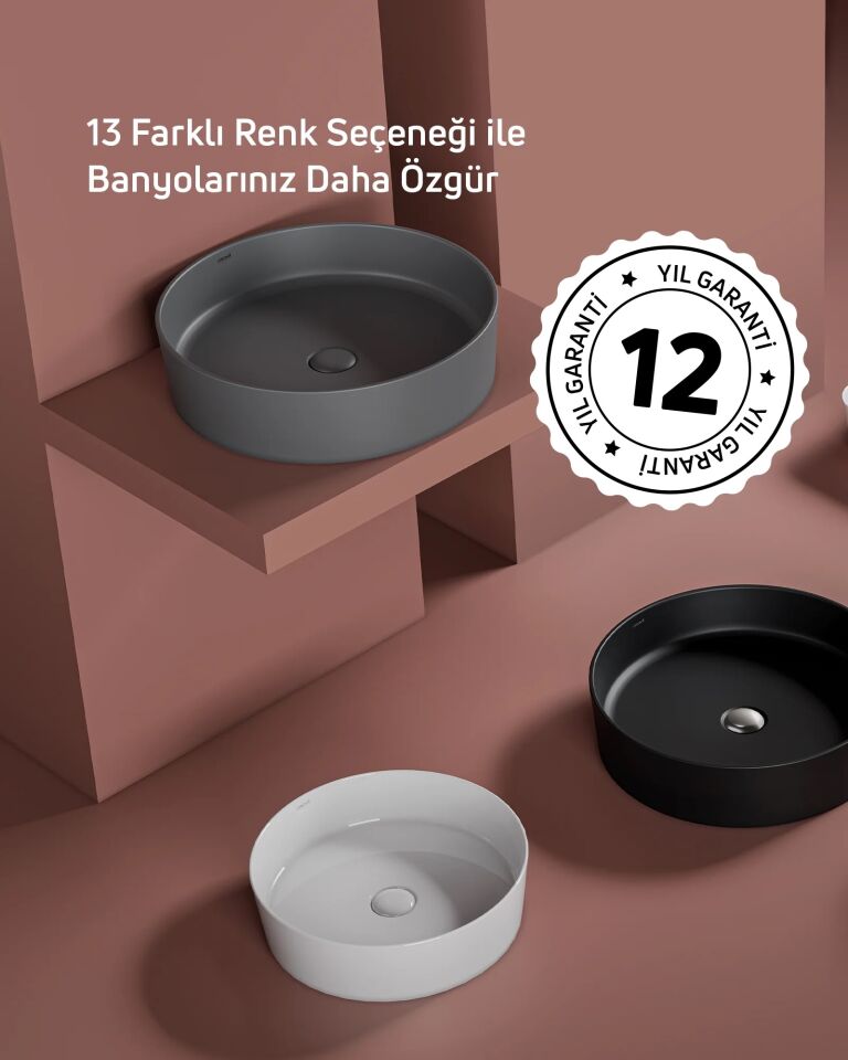 Creavit Loop 45 cm Extra Mint Masa Üstü Çanak Lavabo LP145