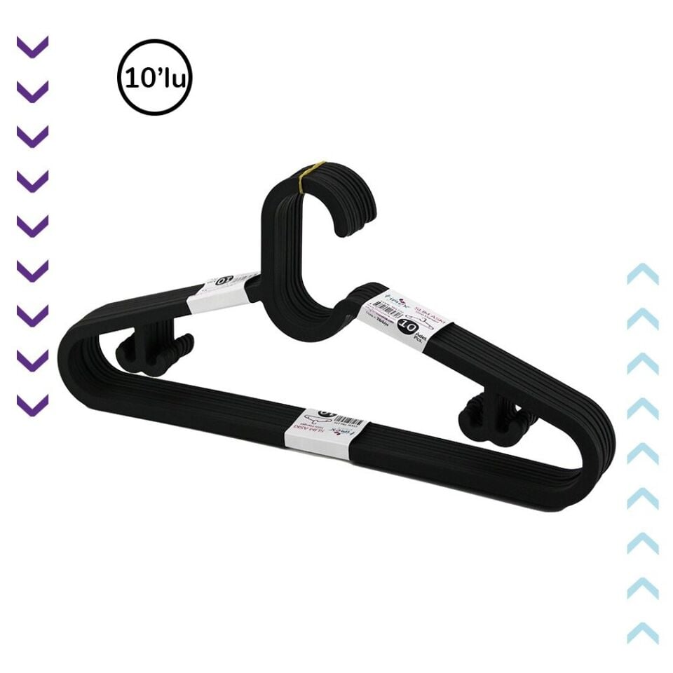 Plastik Elbise Askısı (10 Adet) – A Kalite Çok Amaçlı Askı Seti